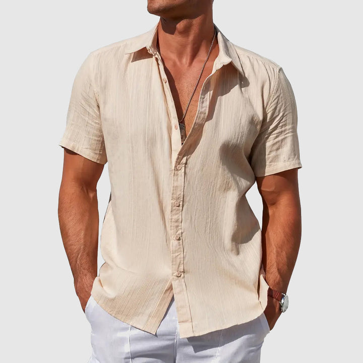 Men's Short Sleeve Shirt – Lightweight and Breathable Textured Fabric