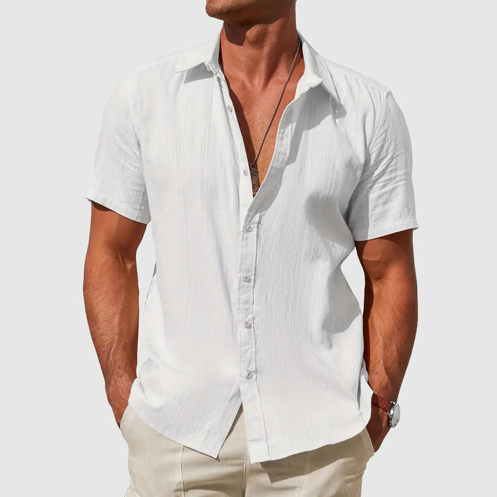 Men's Short Sleeve Shirt – Lightweight and Breathable Textured Fabric