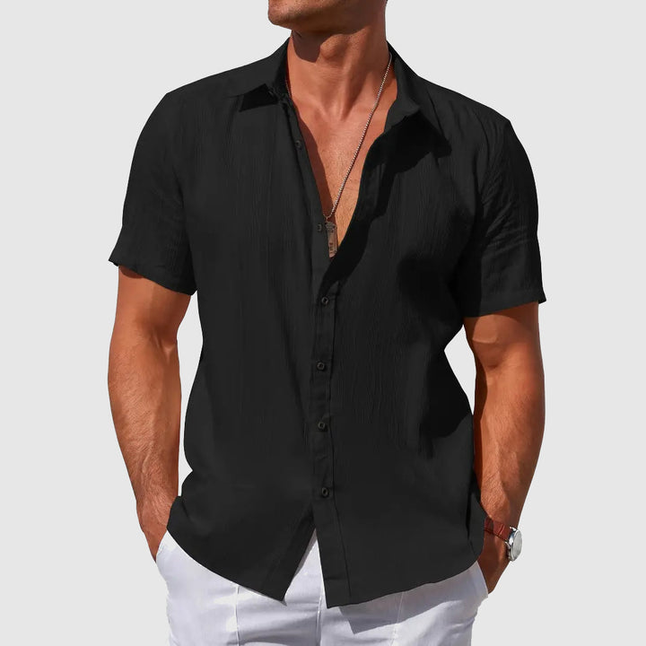 Men's Short Sleeve Shirt – Lightweight and Breathable Textured Fabric