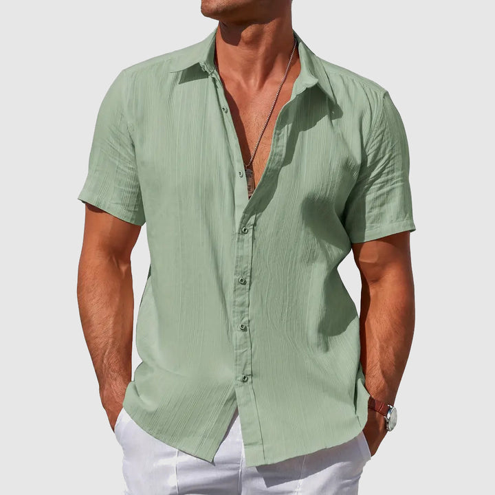 Men's Short Sleeve Shirt – Lightweight and Breathable Textured Fabric