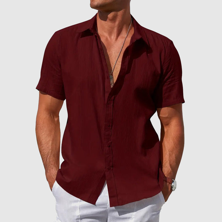 Men's Short Sleeve Shirt – Lightweight and Breathable Textured Fabric