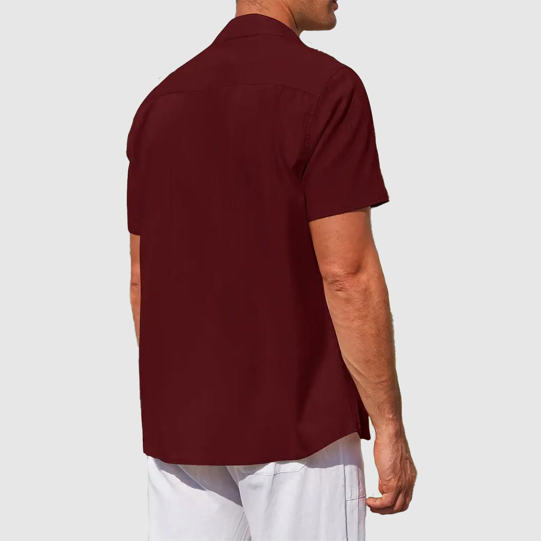 Men's Short Sleeve Shirt – Lightweight and Breathable Textured Fabric