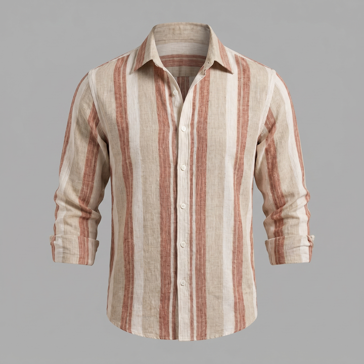 Camicia Uomo a Maniche Corte a Righe – Tessuto Traspirante Testurizzato