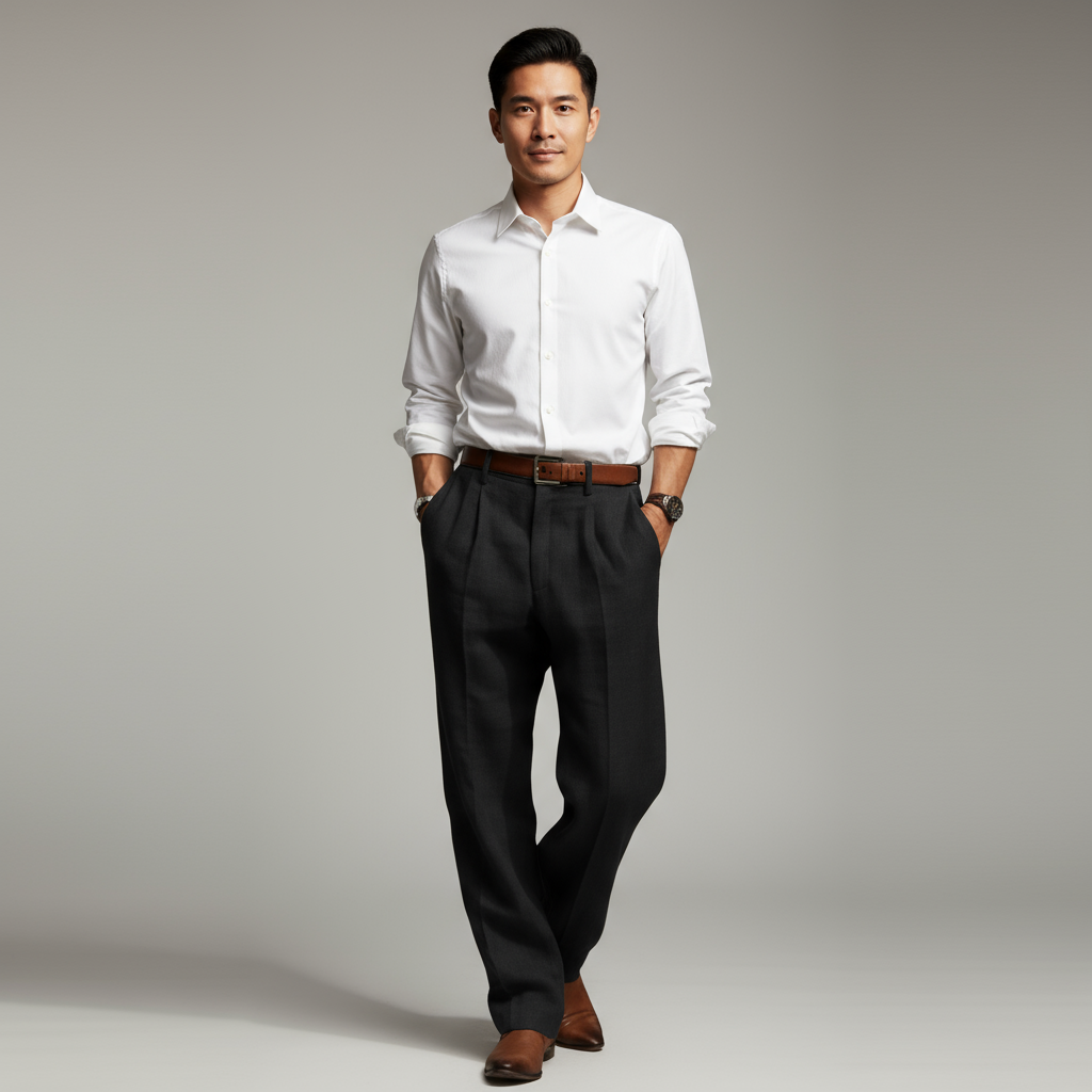 Men's Linen and Cotton Pants – Lightweight Straight and Casual Fit