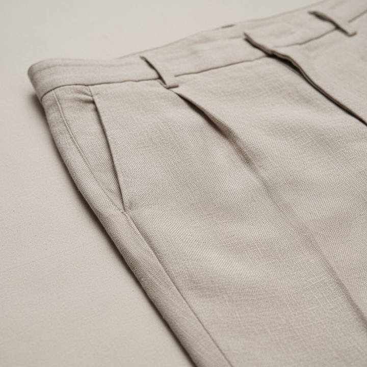 Men's Linen and Cotton Pants – Lightweight Straight and Casual Fit