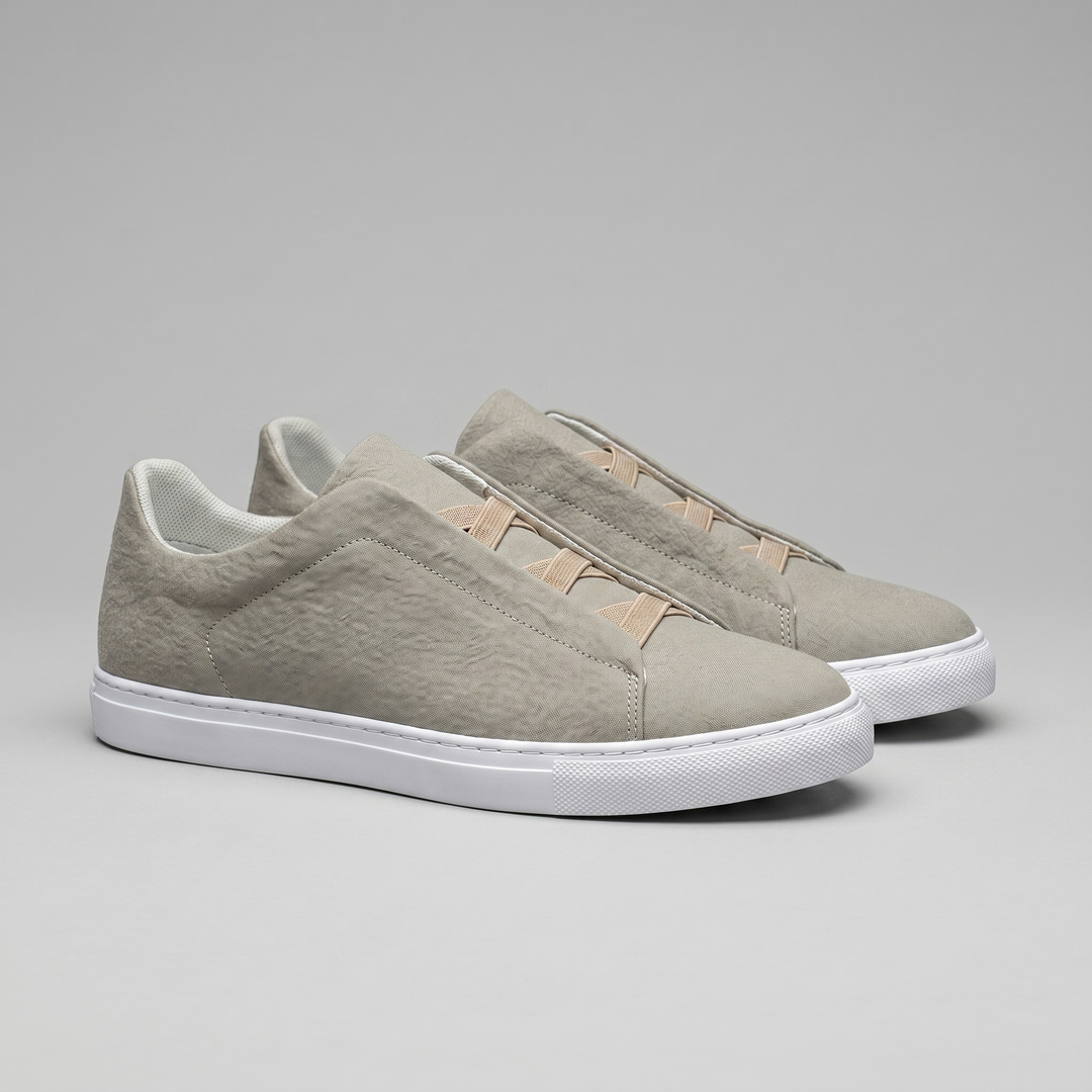 Men's Slip-On Shoes – Suede-Like Upper with Cross Strap