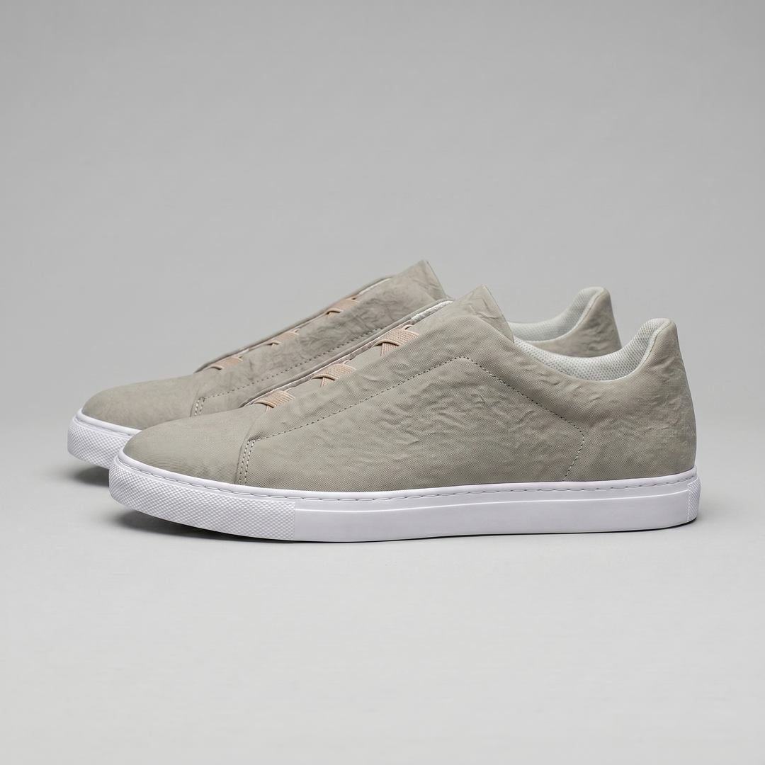 Men's Slip-On Shoes – Suede-Like Upper with Cross Strap