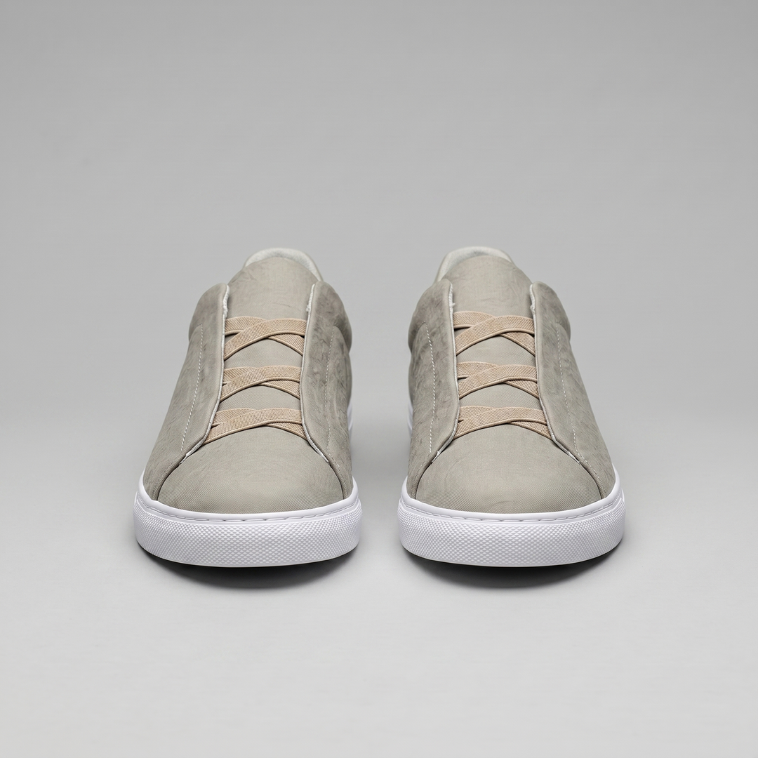 Men's Slip-On Shoes – Suede-Like Upper with Cross Strap