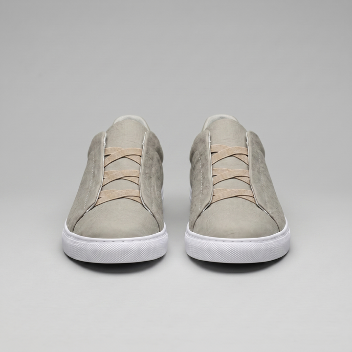 Men's Slip-On Shoes – Suede-Like Upper with Cross Strap