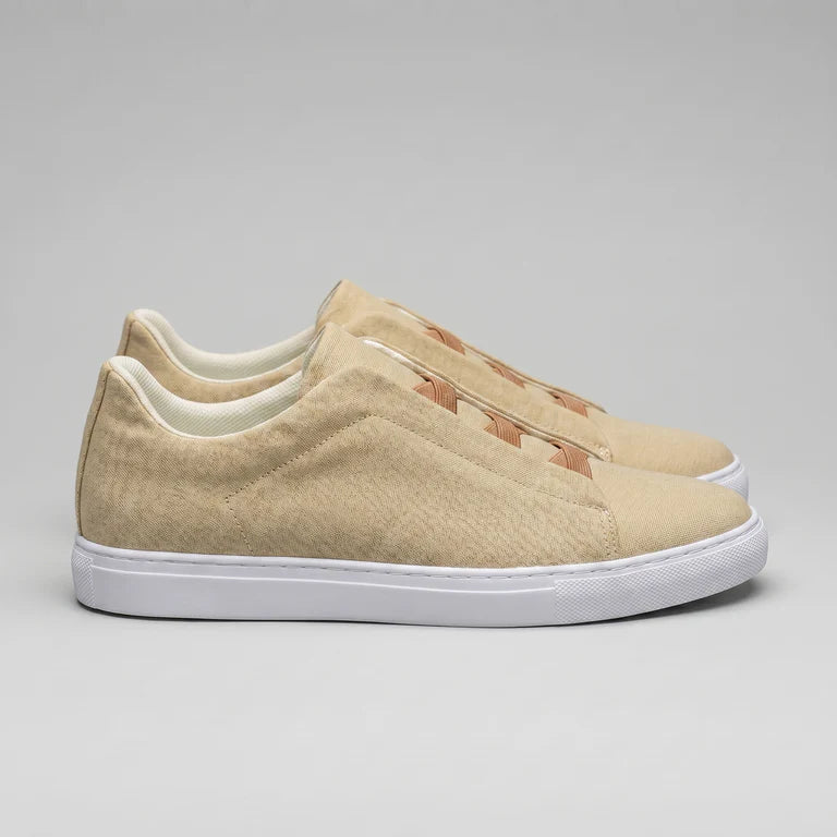 Men's Slip-On Shoes – Suede-Like Upper with Cross Strap