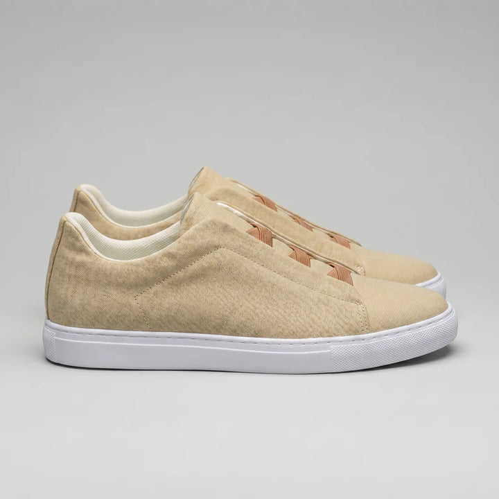 Men's Slip-On Shoes – Suede-Like Upper with Cross Strap
