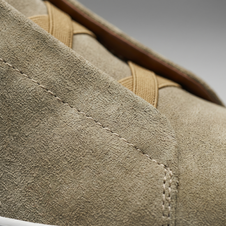 Men's Slip-On Shoes – Suede-Like Upper with Cross Strap