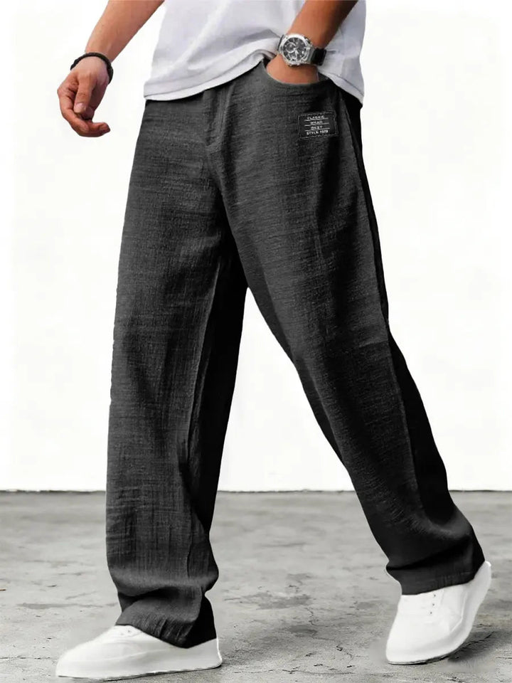 Men's Wide Cotton Blend Pants – Relaxed Fit