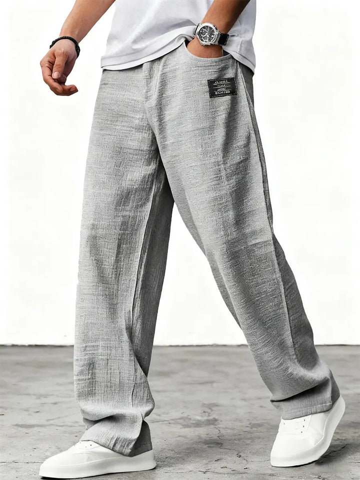 Men's Wide Cotton Blend Pants – Relaxed Fit
