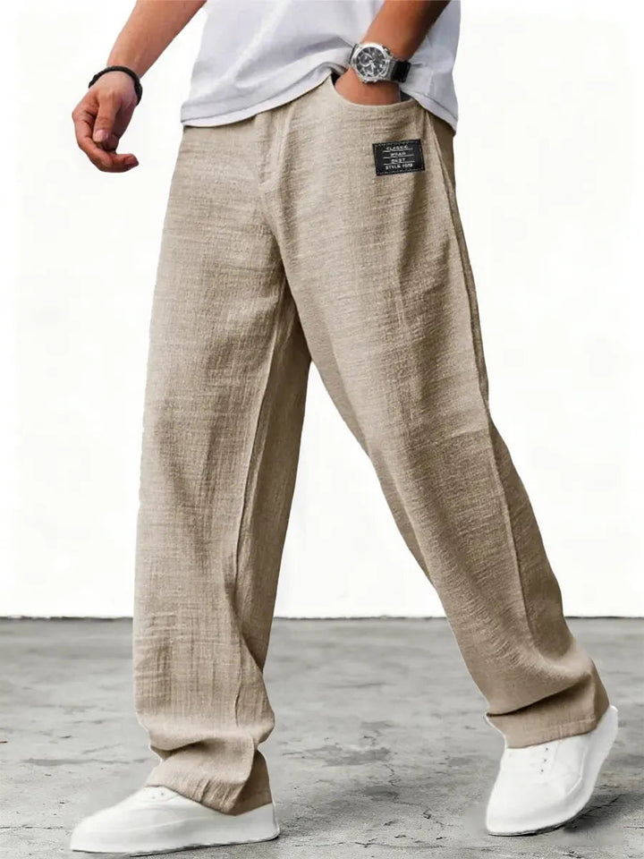 Men's Wide Cotton Blend Pants – Relaxed Fit