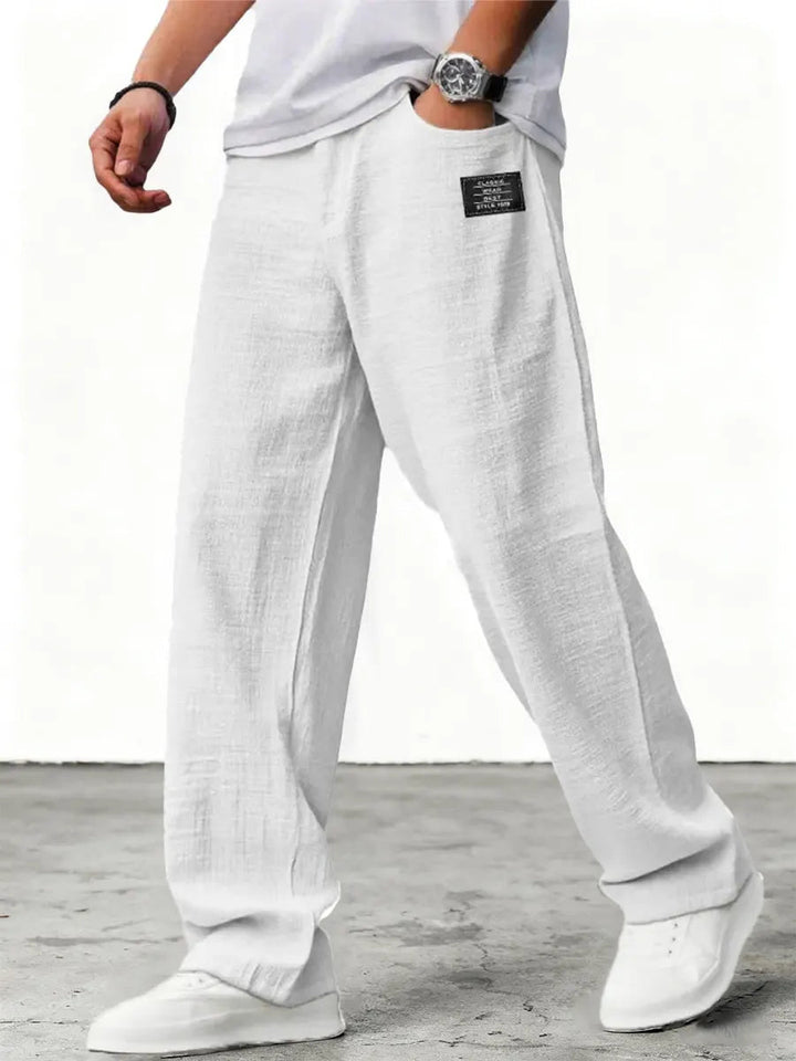 Men's Wide Cotton Blend Pants – Relaxed Fit