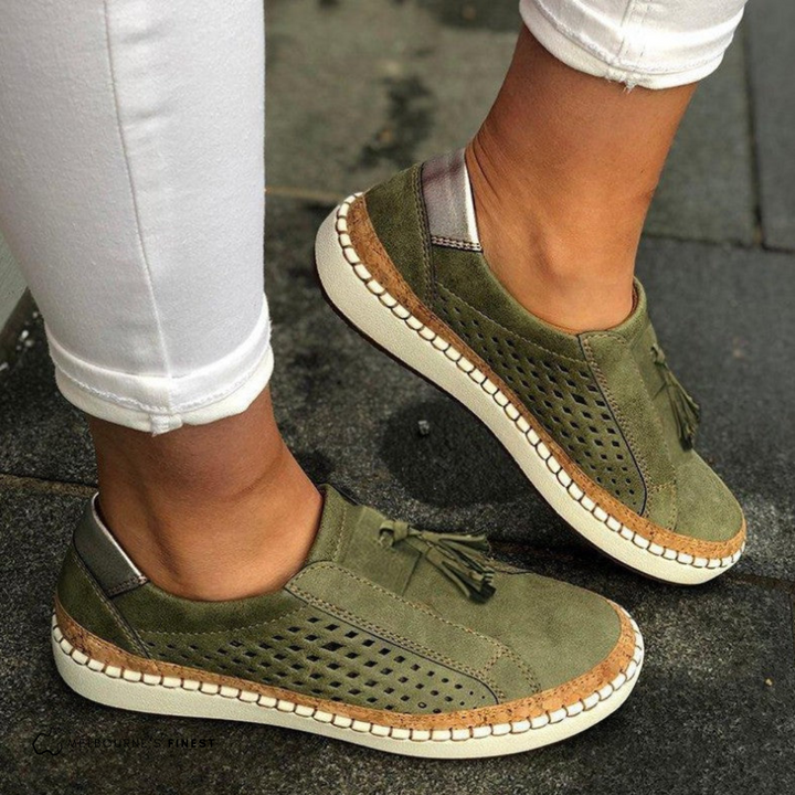 Damen Orthopädische Espadrilles – Einfaches Hineinschlüpfen Quasten Flache Sohle