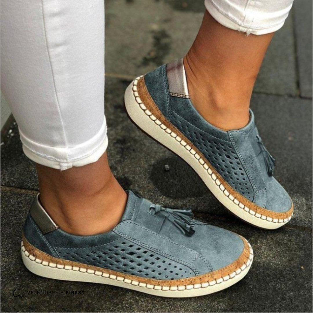 Damen Orthopädische Espadrilles – Einfaches Hineinschlüpfen Quasten Flache Sohle