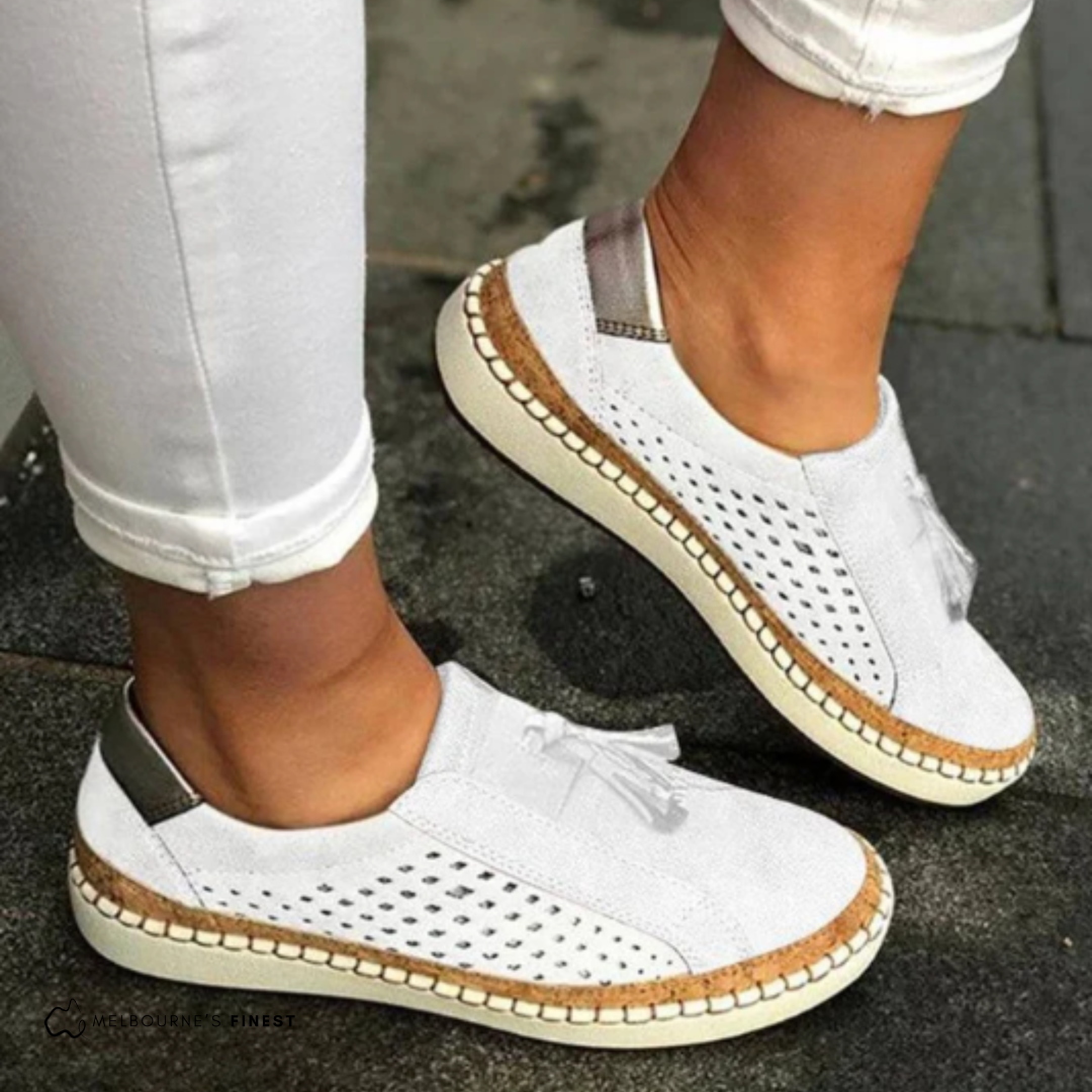 Damen Orthopädische Espadrilles – Einfaches Hineinschlüpfen Quasten Flache Sohle
