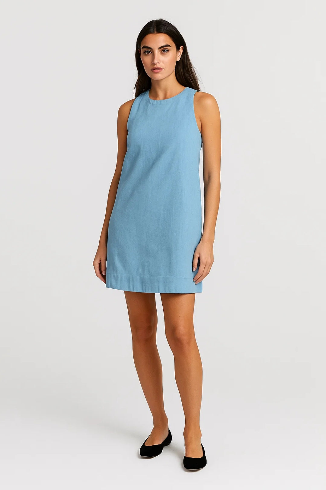 Robe Mini Femme Sans Manches – Coupe Droite Décontractée
