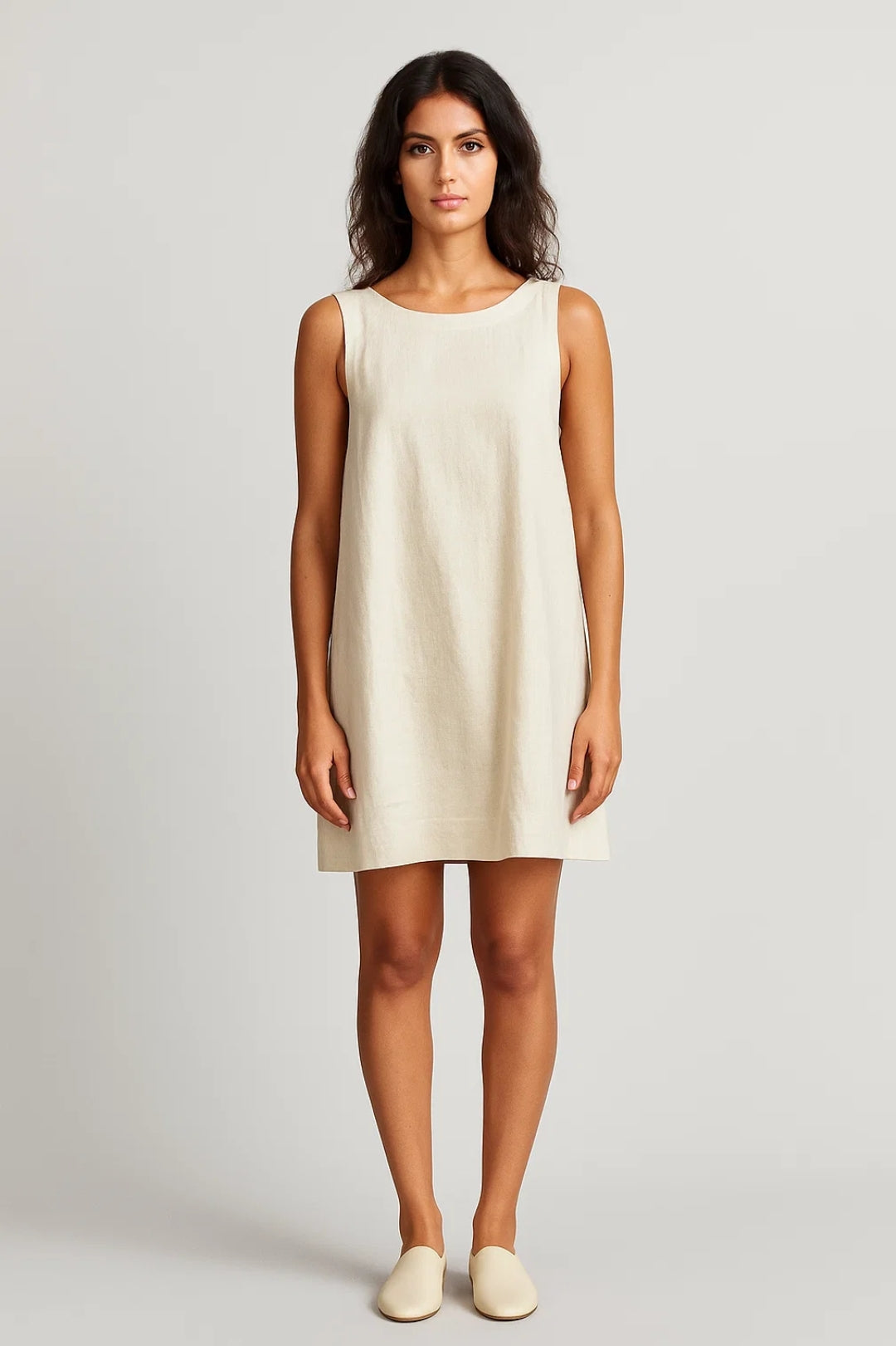 Robe Mini Femme Sans Manches – Coupe Droite Décontractée