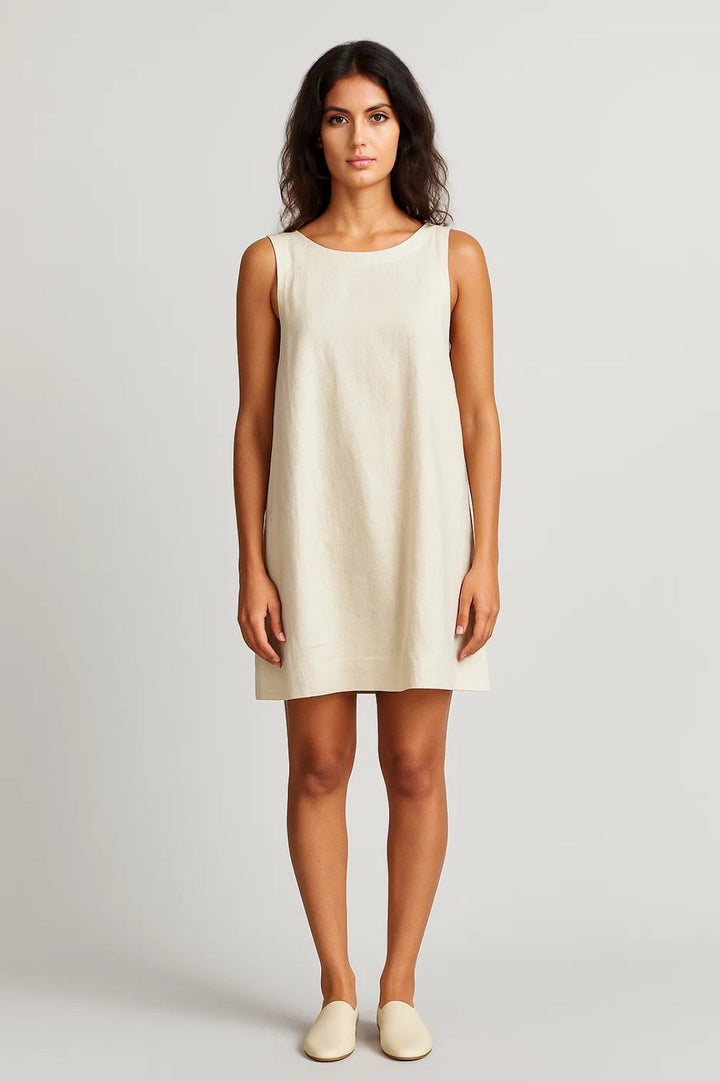 Robe Mini Femme Sans Manches – Coupe Droite Décontractée