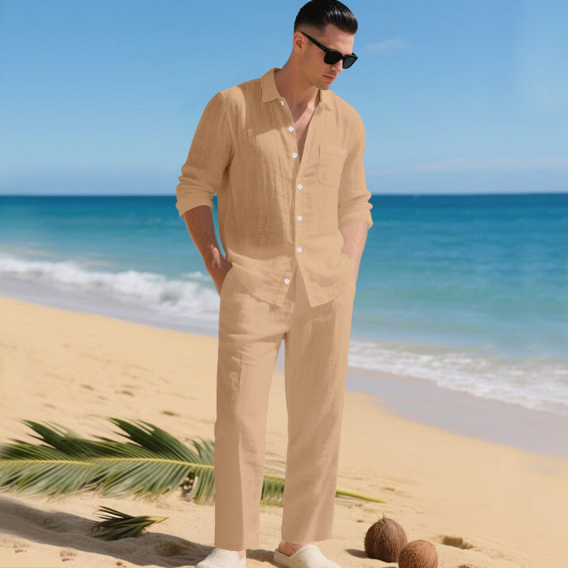 Completo Uomo Lin – Camicia e Pantaloni Leggeri Due Pezzi