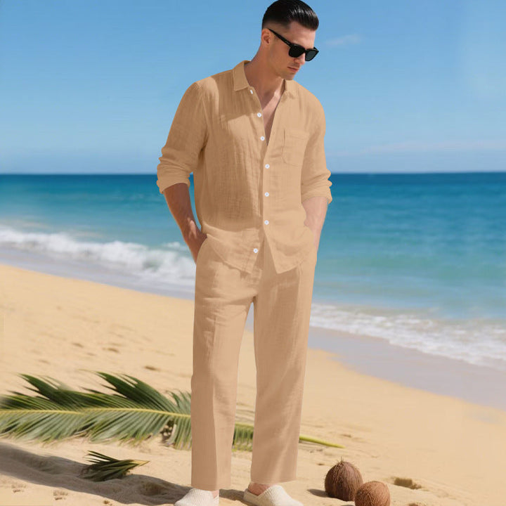 Completo Uomo Lin – Camicia e Pantaloni Leggeri Due Pezzi