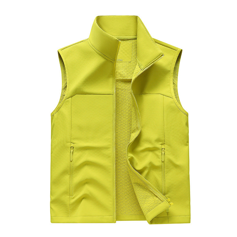 Gilet Homme Softshell Sans Manches – Col Montant et Poches Zippées