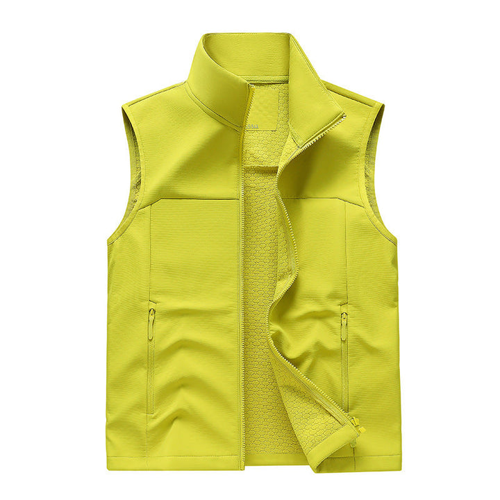 Gilet Homme Softshell Sans Manches – Col Montant et Poches Zippées