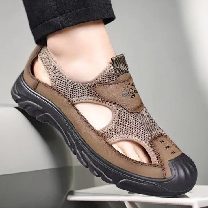 Men's Closed-Toe Hiking Sandals – Breathable Mesh & Grip Sole