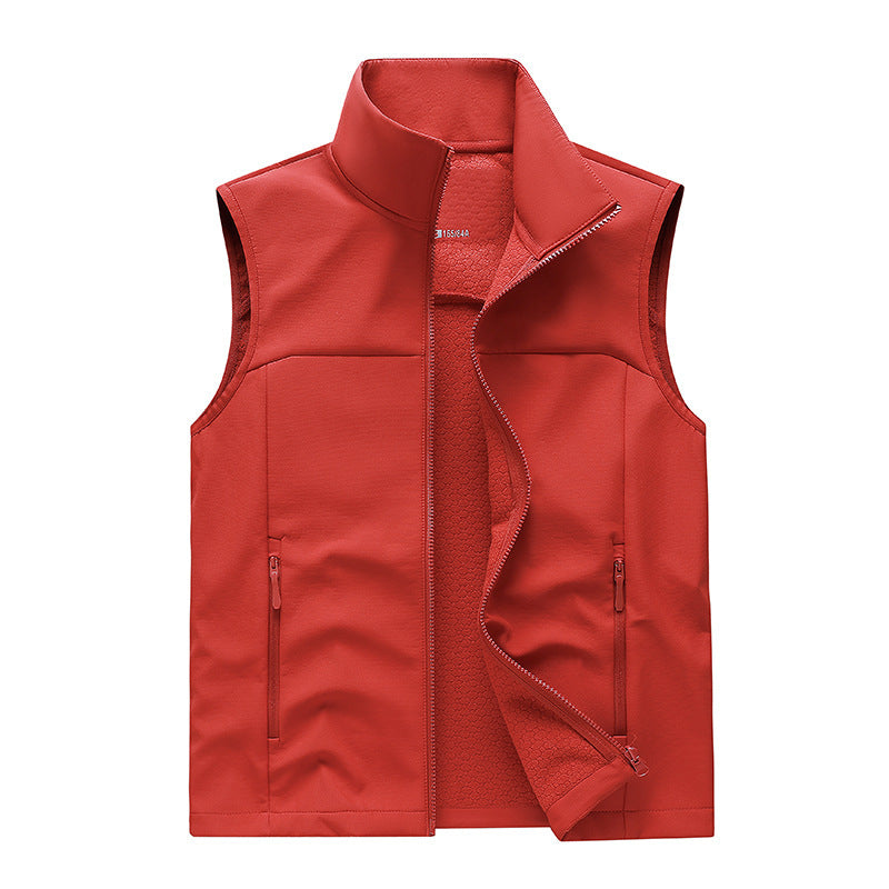 Gilet Homme Softshell Sans Manches – Col Montant et Poches Zippées