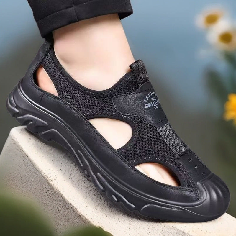 Men's Closed-Toe Hiking Sandals – Breathable Mesh & Grip Sole