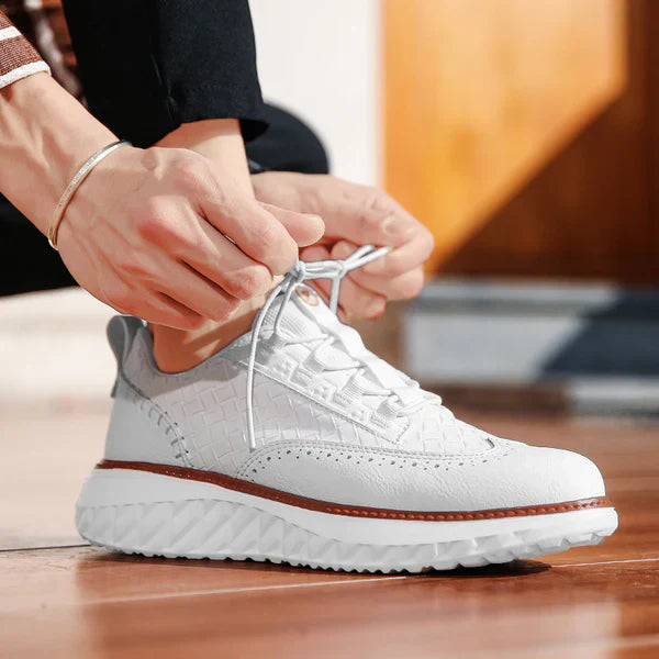 Men's Textured Fabric Sneakers – Breathable Lining and Rubber Sole