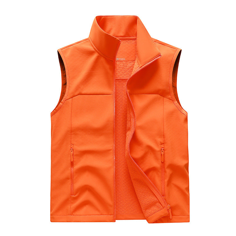 Gilet Homme Softshell Sans Manches – Col Montant et Poches Zippées