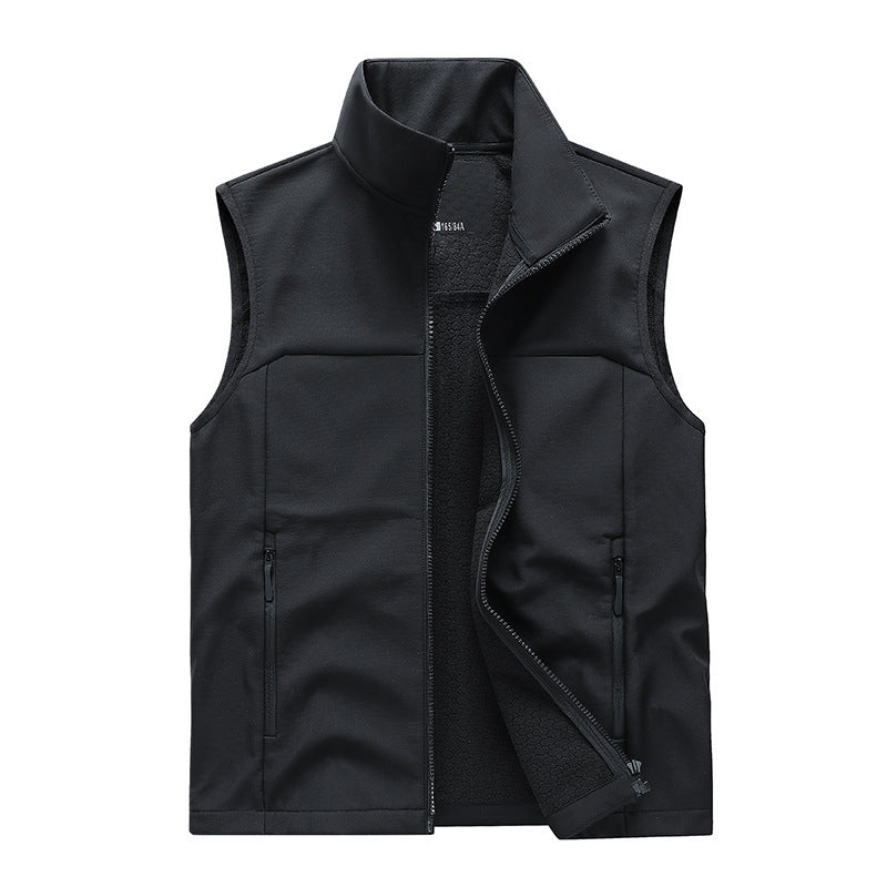 Gilet Homme Softshell Sans Manches – Col Montant et Poches Zippées