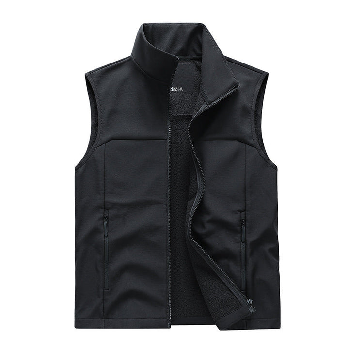 Gilet Homme Softshell Sans Manches – Col Montant et Poches Zippées
