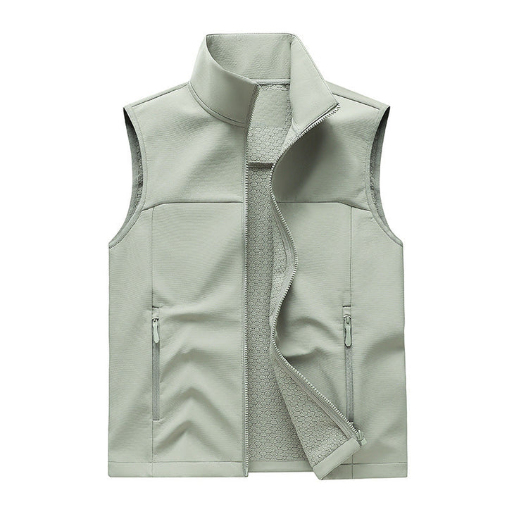 Gilet Homme Softshell Sans Manches – Col Montant et Poches Zippées