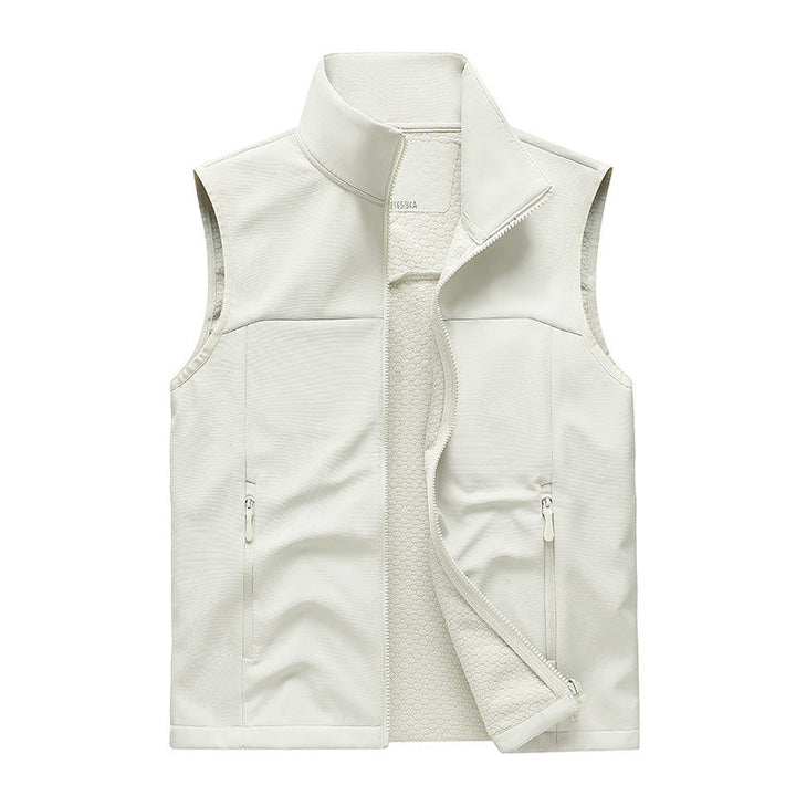Gilet Homme Softshell Sans Manches – Col Montant et Poches Zippées
