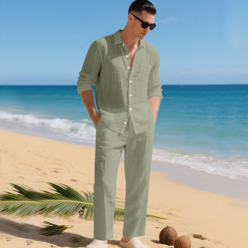 Completo Uomo Lin – Camicia e Pantaloni Leggeri Due Pezzi