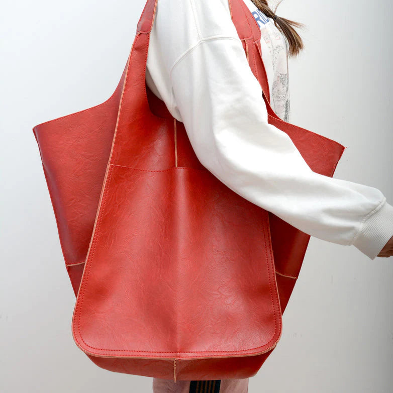 Borsa cabas donna oversize in pelle – Grande silhouette morbida da portare a spalla