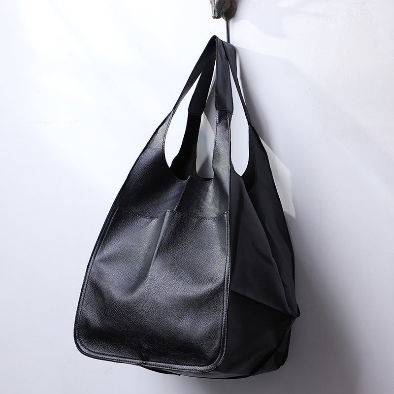 Borsa cabas donna oversize in pelle – Grande silhouette morbida da portare a spalla