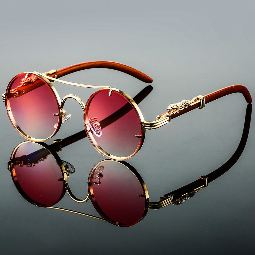 Unisex runde Sonnenbrille – Doppelsteg