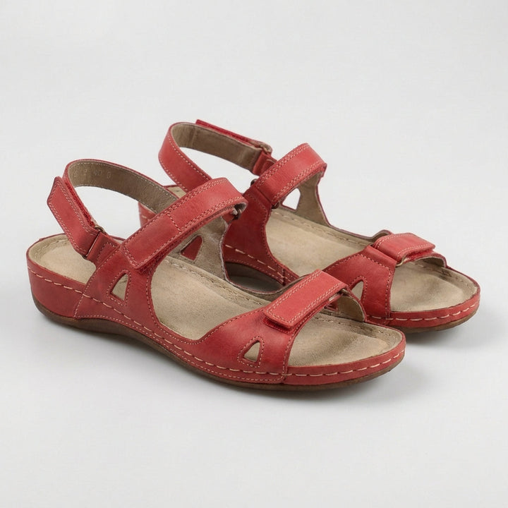 Damen Flache Sandalen mit offenem Zehenbereich – Verstellbare Riemen & Anatomische Sohle