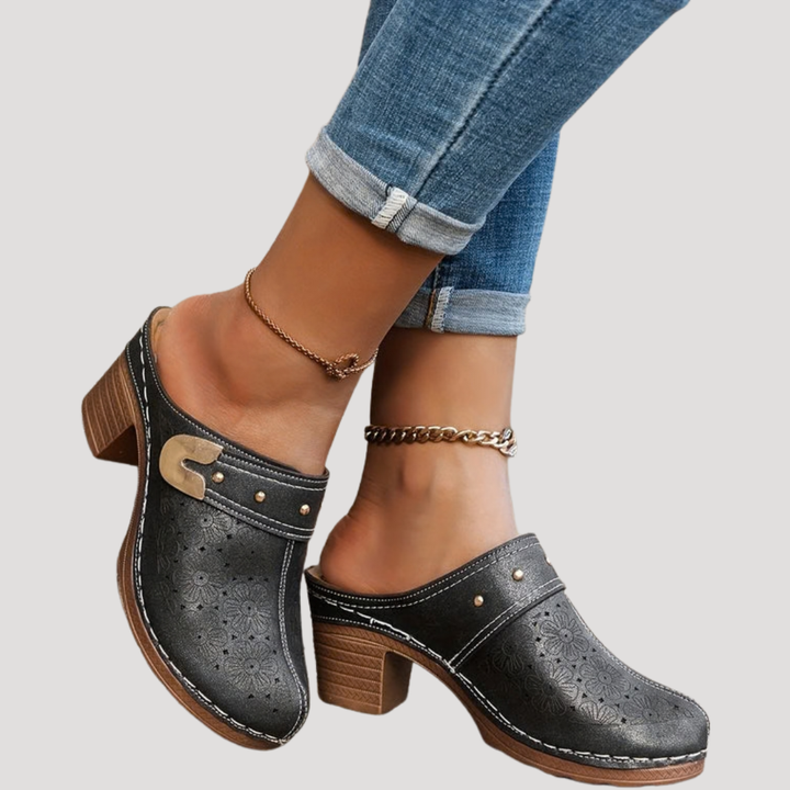 Damen Mules mit quadratischem Absatz im Clog-Stil – täglicher Komfort