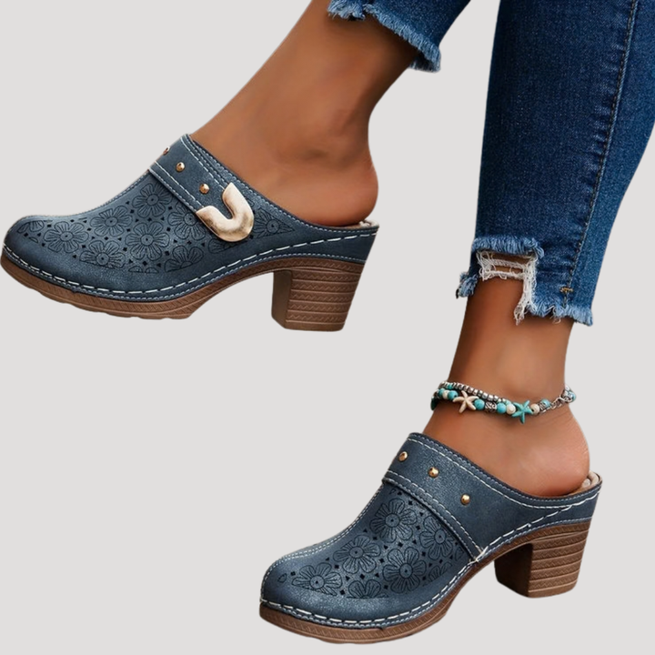 Damen Mules mit quadratischem Absatz im Clog-Stil – täglicher Komfort