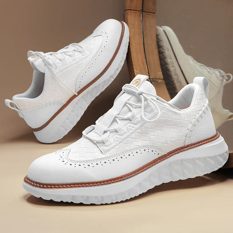 Men's Textured Fabric Sneakers – Breathable Lining and Rubber Sole