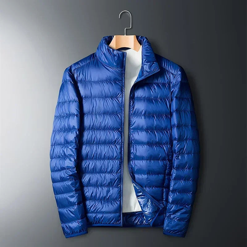Men's Lightweight Down Jacket – Compact Quilted Travel Coat