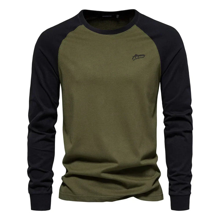 Men's Cotton Raglan Sleeve Shirt – Round Neck Casual Fit