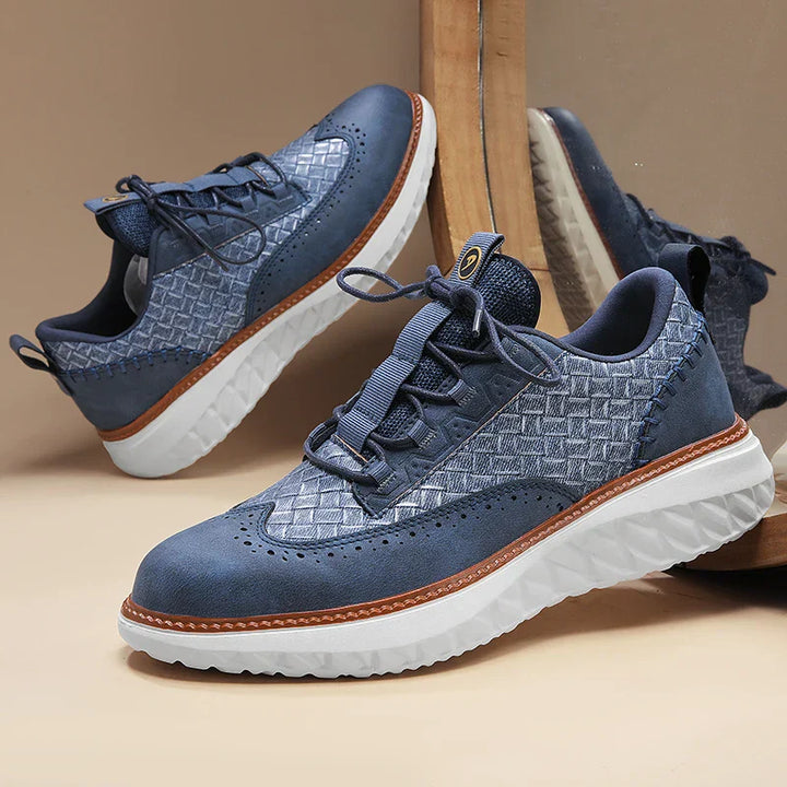 Men's Textured Fabric Sneakers – Breathable Lining and Rubber Sole